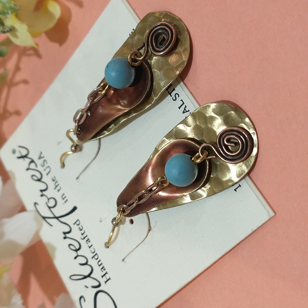 Retired Silver Forest Layered Earrings - Picture 2 of 4